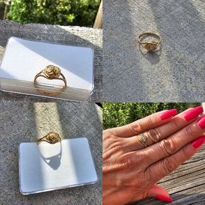 Diamond 14k flower ring